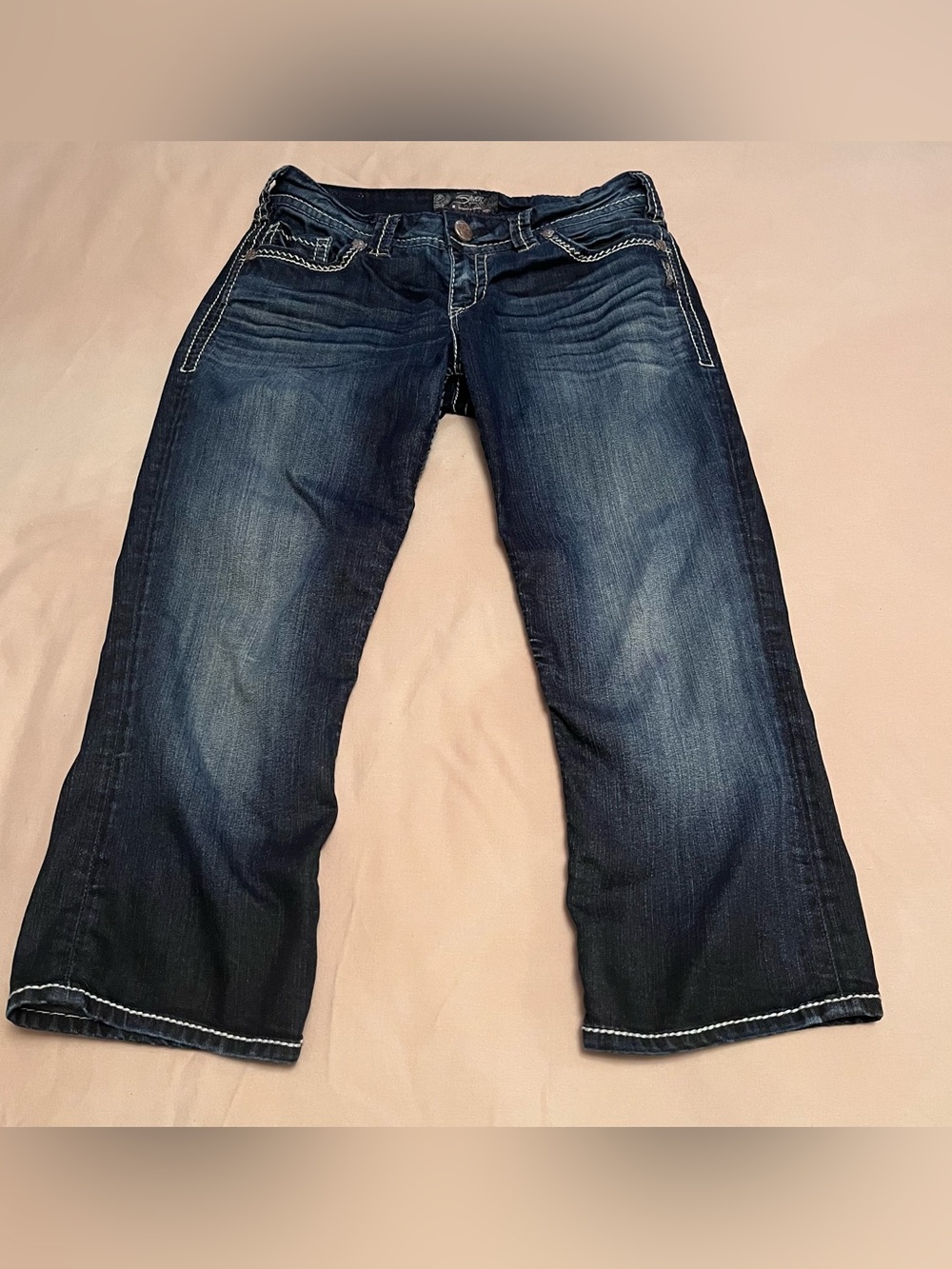 Silver Jeans Woman’s Suki Flap Capri Dark Blue
